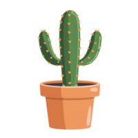 flat illustration cacuts in traditional pattern pot exotic plant png