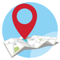 Red pin color point on map transparent background. png