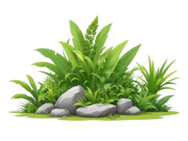 herbe sur Roche illustration. catoon herbe clipart transparent Contexte png