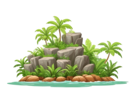 tropical island clipart. cartoon island transparent background png