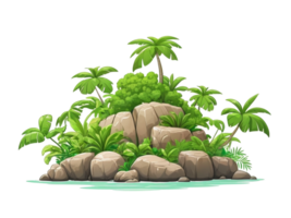 tropical isla clipart. dibujos animados isla transparente antecedentes png