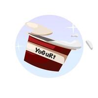 ilustracion de yogur Leche vector
