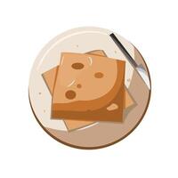 ilustración de queso en el plato vector