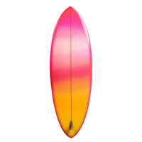 Surfboard with Pink to Yellow Ombre Effect Isolated on Transparent Background png