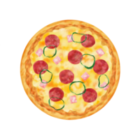 delicioso salchicha Pizza rápido comida ilustración gráfico elemento Arte tarjeta png