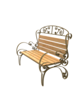 wooden bench isolated 3d png