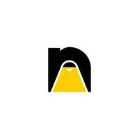 initial letter N logo with lamp vector
