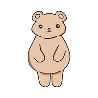 hand drawn cute bear character illustration vector