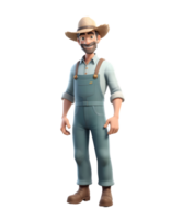 3D character design of a farmer png