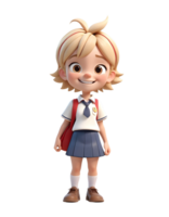 Cheerful stylish girls 3d character design png