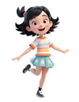 Cheerful stylish girls 3d character design png