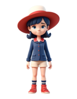 Beautiful girls 3d character design using hats png