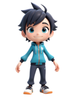 3D character design of a boy wearing a jacket png