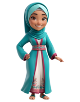 Muslim hooded girls 3d character design png