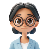 3D cute cartoon female teacher character png