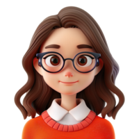 3D cute cartoon female teacher character png