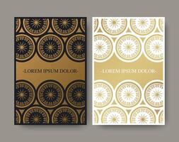 Luxury gold border pattern cover template vector