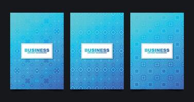 blue geometric pattern cover set vector