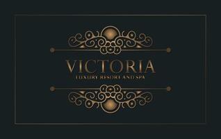 Luxury hotel label template. Trendy vintage royal ornament frames illustration. vector