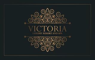 Luxury hotel label template. Trendy vintage royal ornament frames illustration. vector