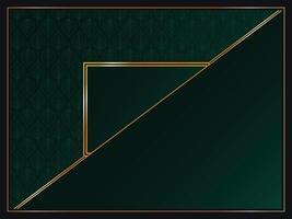 Green abstract background with gold Luxury and realistic vector