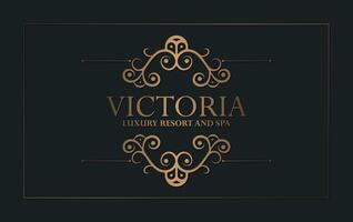 Luxury hotel label template. Trendy vintage royal ornament frames illustration. vector