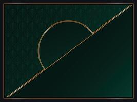 Green abstract background with gold Luxury and realistic vector
