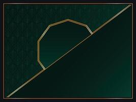 Green abstract background with gold Luxury and realistic vector