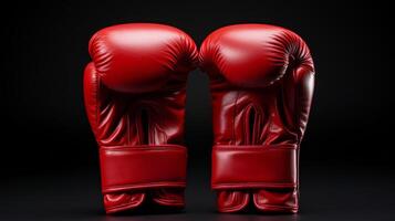 Red Boxing Gloves on Black Background photo