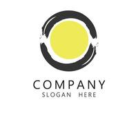 black and yellow circle. Hand drawn round design element for logo, business, corporate identity. vector