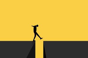 businessman crossing building, Symbol of overcoming challenges, barriers, obstacles, risk concept vector