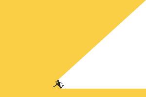 Business leader and leadership concept with businessman running. Symbol of successful manager, visionary, having direction and ambition. Eps10 illustration. vector