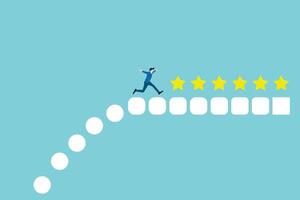 businessman running get stars. Business success and excellence concept. Symbol of best, achievement, talent, growth. vector