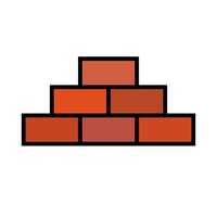 Stacked bricks icon. Building material icon. vector