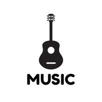 Simple Black Classical Guitar Illustration Musical Instrument Symbol design vector