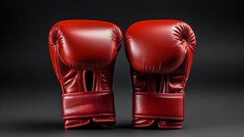Red Boxing Gloves on Black Background photo