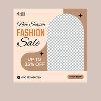 Fashion sale social media post banner template vector