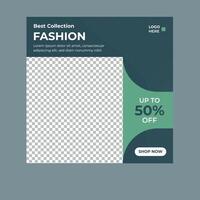 Clean and minimalist modern blue social media post template for promotion brand fashion vector