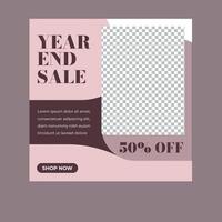 Year end sale fashion product discount minimalist post template vector