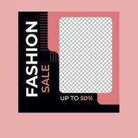 Fashion sale social media post design vector