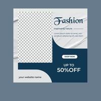 Modern fashion sale social media post template vector