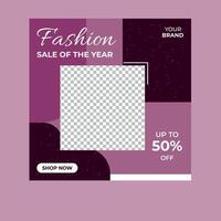 Fashion sale social media post templates vector