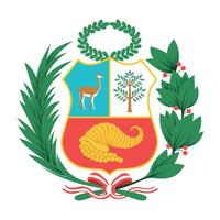 Peruvian coat of arms on the white background. vector
