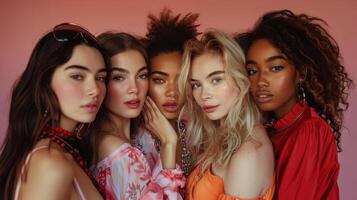 Group of Young Women Standing Together photo