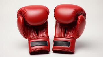 Pair of Red Boxing Gloves on White Background photo