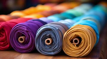 Assorted Colored Spools of Thread photo