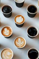 Table Filled With Cups of Coffee photo