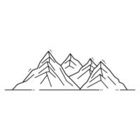 Line art mountain icon style vector
