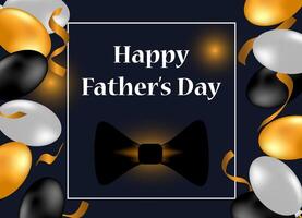 Greeting card with colorful balloons and Happy Father's Day greetings. vector