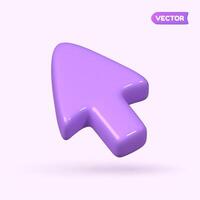 Mouse cursor arrow. Computer interface element. 3D icon in a simple cartoon style. vector